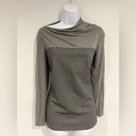 Lafayette 148 Cowl Neck Color Block Long Sleeve Shirt - Picture 13 of 16